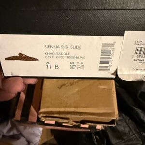 Coach Sienna Sig Slide in Khaki/Saddle